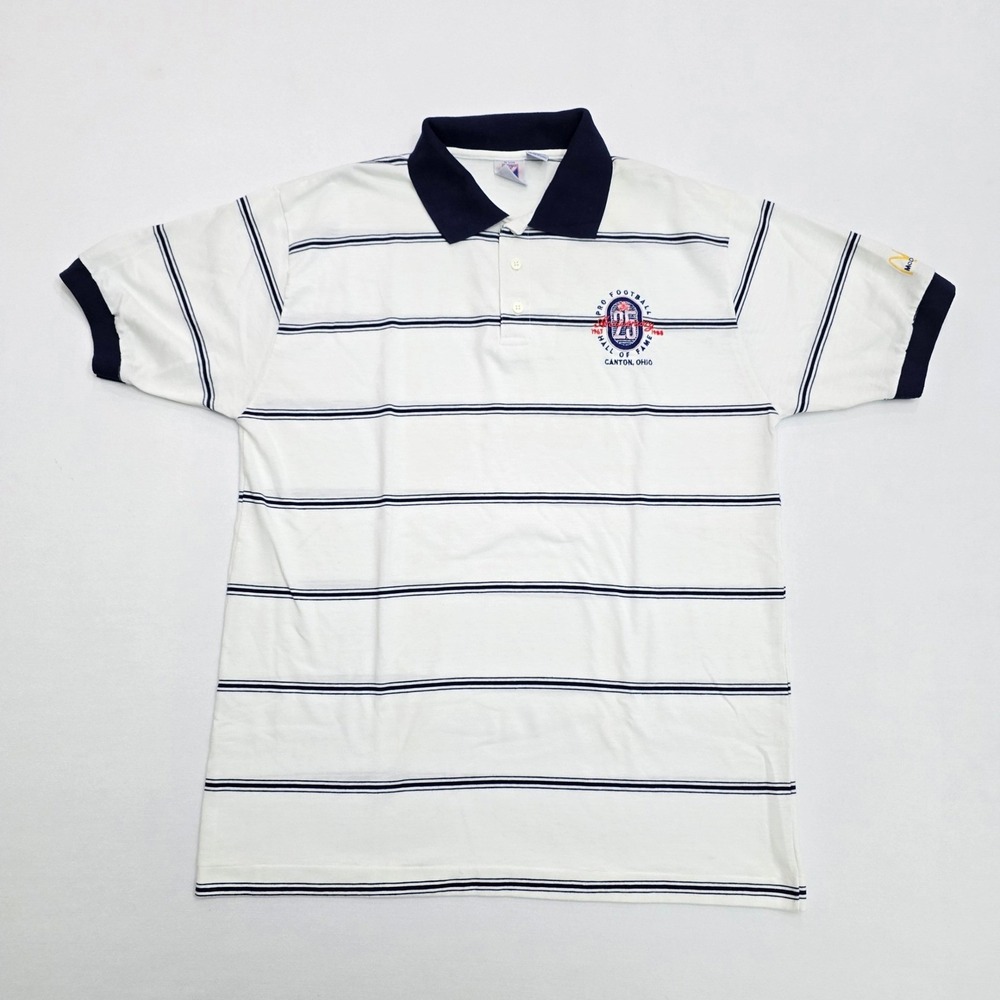 Vintage Logo 7 Pro Football Hall of Fame 25th Anniversary Polo Shirt Mens XL